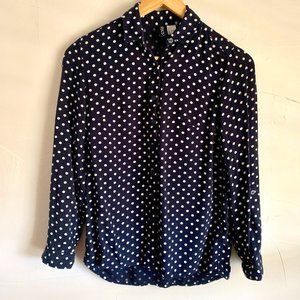 Divided Polkadot Button Up Shirt